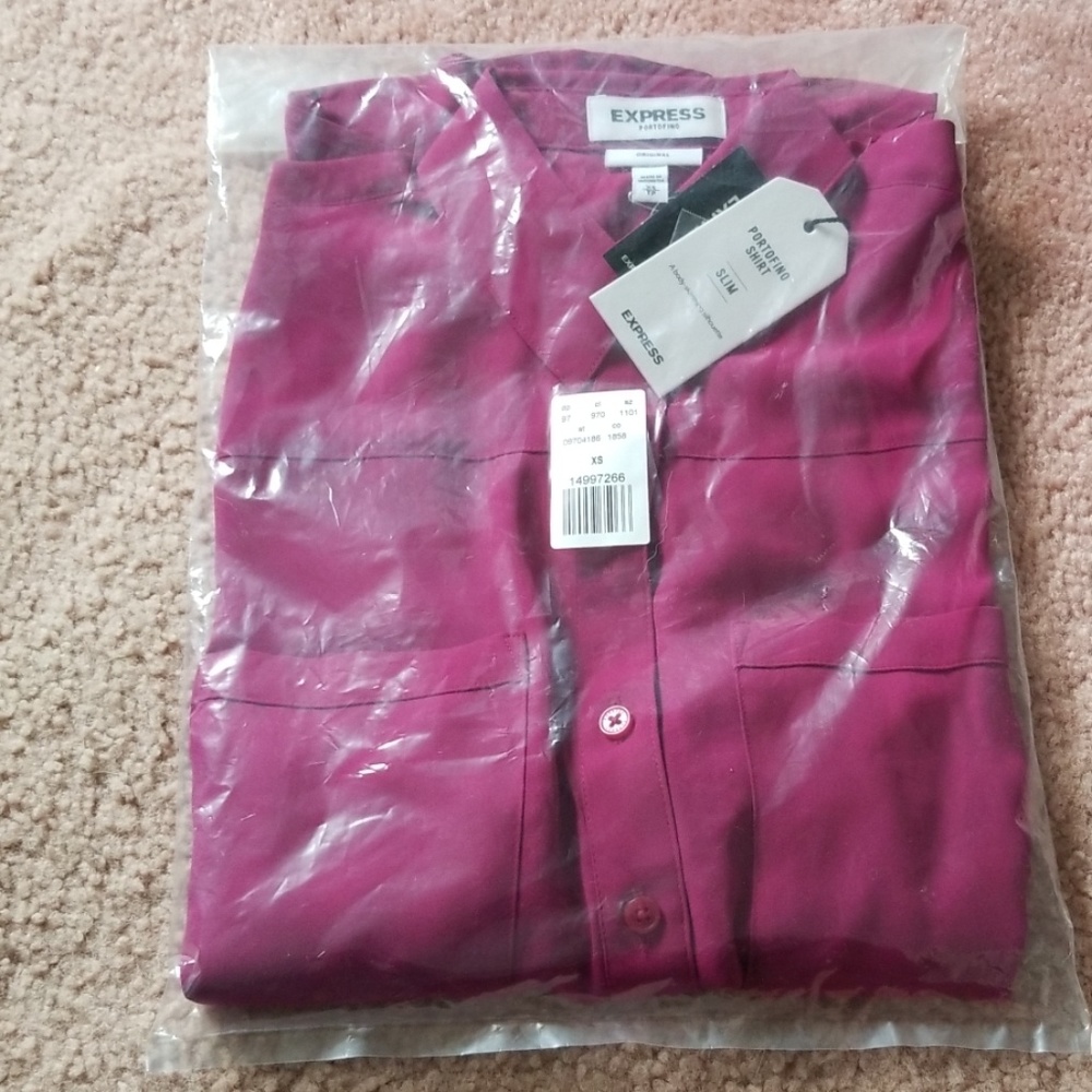 Express portfolio slim purple blouse